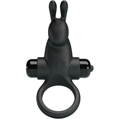PRETTY LOVE - ANILLO VIBRADOR + ESTIMULADOR DE CLÍTORIS CON CONEJO 10 VIBRACIONES NEGRO