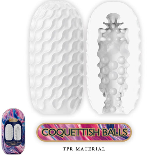 PRETTY LOVE - COQUETTISH BALLS MASTURBADOR MASCULINO DE SILICONA BLANCA