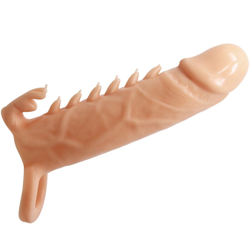 PRETTY LOVE - FUNDA PARA PENE EMMIT + ESTIMULADOR DE CLÍTORIS CARNE