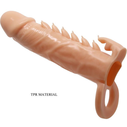 PRETTY LOVE - FUNDA PARA PENE EMMIT + ESTIMULADOR DE CLÍTORIS CARNE
