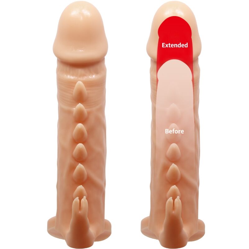 PRETTY LOVE - FUNDA PARA PENE EMMIT + ESTIMULADOR DE CLÍTORIS CARNE