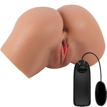 CRAZY BULL - VIBRADOR HAILEY BUTT CON VAGINA Y ANO MULATA REALISTAS CONTROL REMOTO