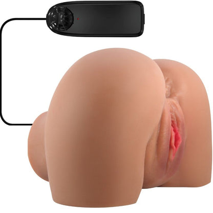 CRAZY BULL - VIBRADOR MILA BUTT CON VAGINA Y ANO REALISTAS CONTROL REMOTO CARNE