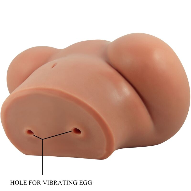 CRAZY BULL - VIBRADOR LUNA BUTT CON VAGINA Y ANO REALISTAS CONTROL REMOTO CARNE