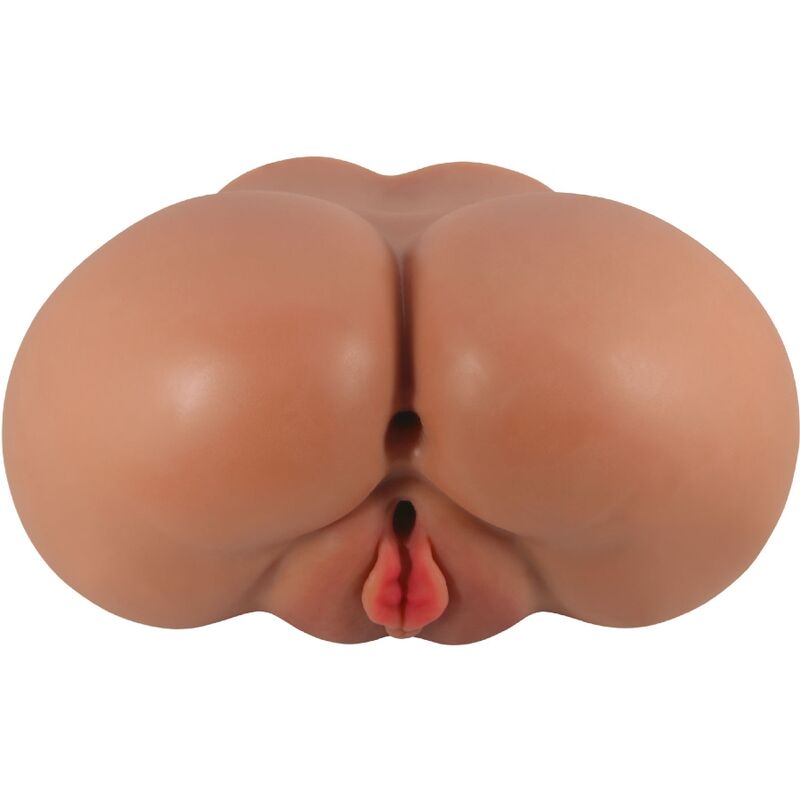 CRAZY BULL - VIBRADOR LUNA BUTT CON VAGINA Y ANO REALISTAS CONTROL REMOTO CARNE