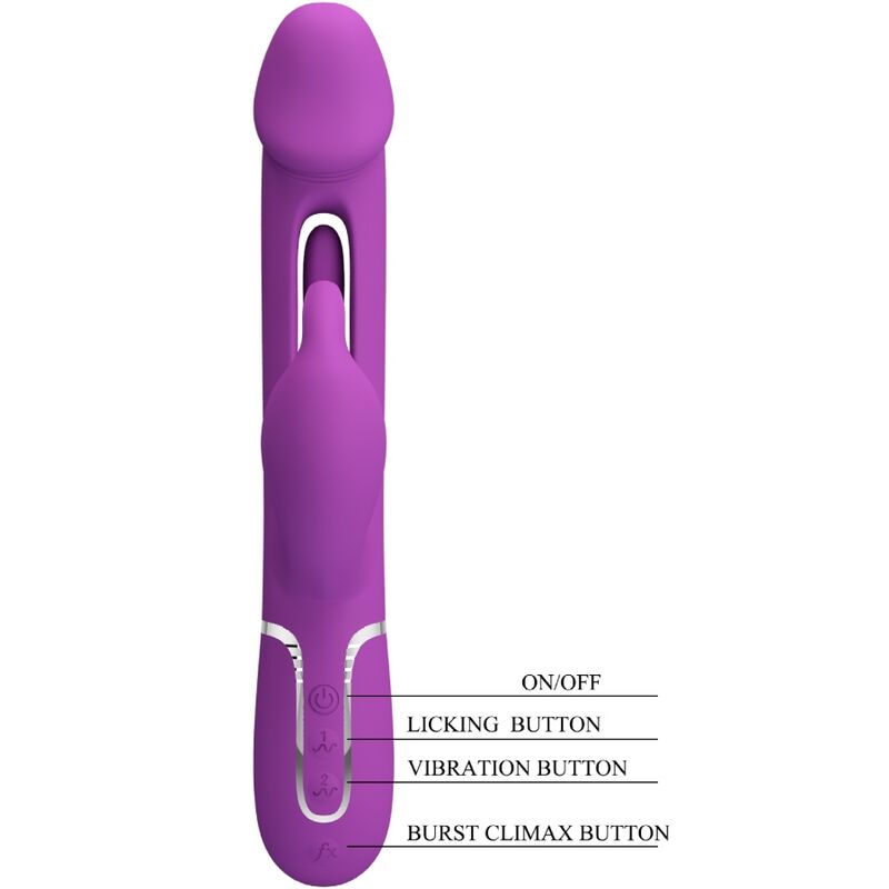 PRETTY LOVE - KAMPAS 3-IN-1 MULTIFUNCTIONAL PURPLE RABBIT VIBRATOR