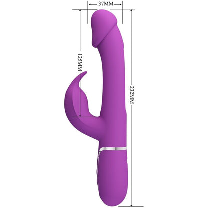 PRETTY LOVE - KAMPAS 3-IN-1 MULTIFUNCTIONAL PURPLE RABBIT VIBRATOR