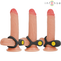 Intense - Alex Vibrador Anel Duplo Penis 10 Vibrações Preto