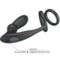 Pretty Love - Anel Penis Emoni + Plug Anal 12 Vibrações Preto