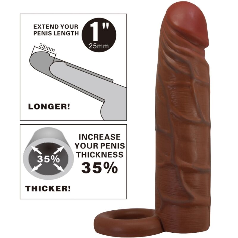 PRETTY LOVE - FUNDA PARA PENE KAILE CON EXTENSIÓN DE 2,5 CM MULATO