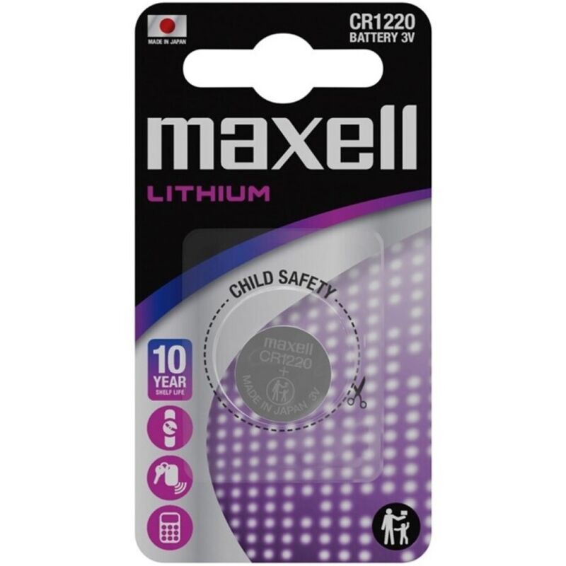 MAXELL - CR1220 3V BATERÍA DE BOTÓN DE LITIO EN BLÍSTER*1