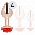 Kink - Plug Anal Rosa Ouro Com Rosa Vermelha L