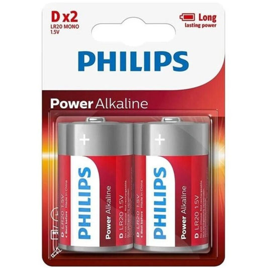 PHILIPS - ALKALINE POWER BATTERY D LR20 BLISTER*2