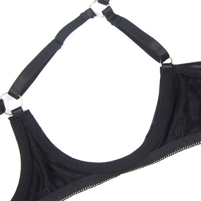 SUBBLIME - 955205 CONJUNTO DE SUJETADOR DE ENCAJE NEGRO AJUSTABLE L/XL