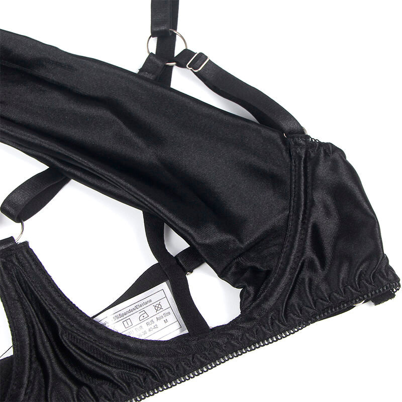 SUBBLIME - 955205 CONJUNTO DE SUJETADOR DE ENCAJE NEGRO AJUSTABLE L/XL