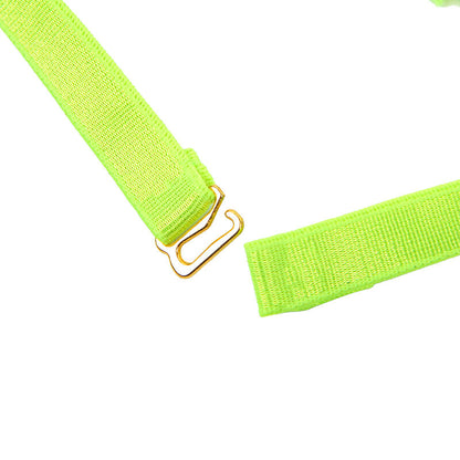 SUBBLIME - 955274 CONJUNTO DE SUJETADOR CON COLLAR Y DETALLES EN PIERNAS VERDE FLUORESCENTE S/M