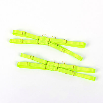 SUBBLIME - 955281 CONJUNTO DE SUJETADOR CON COLLAR Y DETALLES EN PIERNAS VERDE FLUORESCENTE L/XL