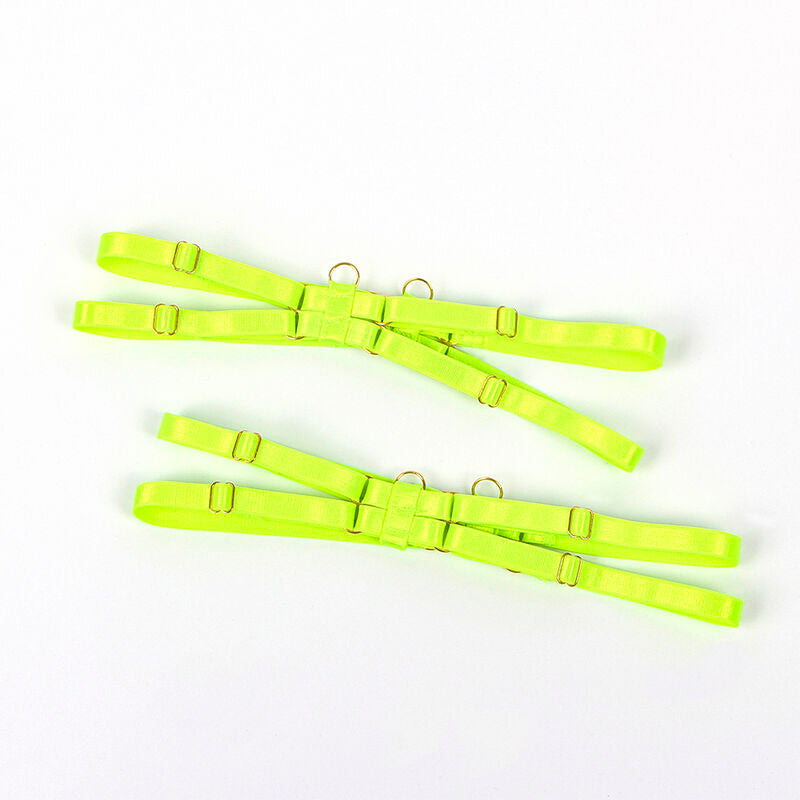 SUBBLIME - 955281 CONJUNTO DE SUJETADOR CON COLLAR Y DETALLES EN PIERNAS VERDE FLUORESCENTE L/XL