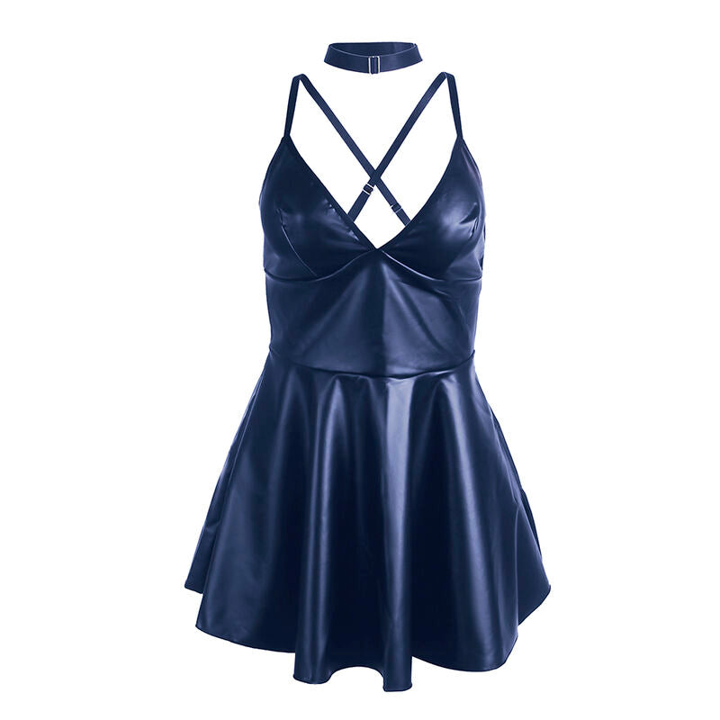 SUBBLIME - 955427 BLUE LEATHER STRAPS DRESS L/GG