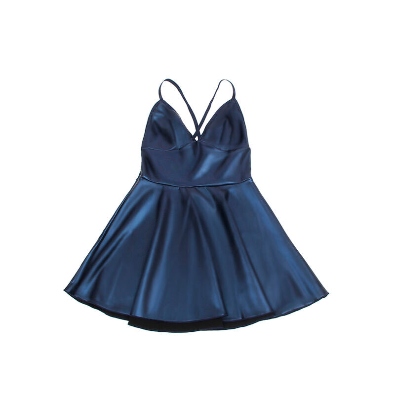 SUBBLIME - 955427 BLUE LEATHER STRAPS DRESS L/GG