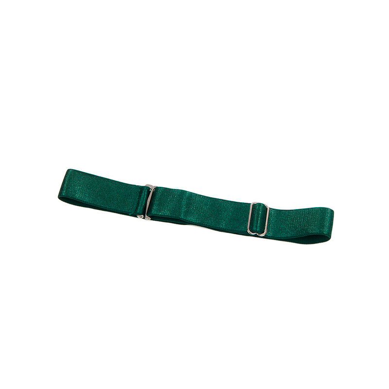 SUBBLIME - 955434 GREEN LEATHER DRESS WITH STRAPS S/M