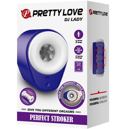 PRETTY LOVE - DJ LADY MALE VIBRATING MASTURBATOR 5 SETTINGS PURPLE