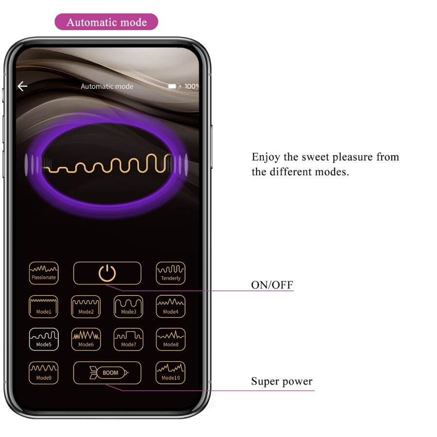 PRETTY LOVE - VIBRADOR LEVIATHAN PÚRPURA CONTROLADO POR APP