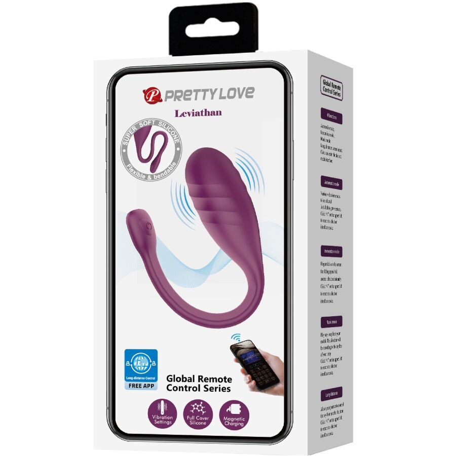 PRETTY LOVE - VIBRADOR LEVIATHAN PÚRPURA CONTROLADO POR APP