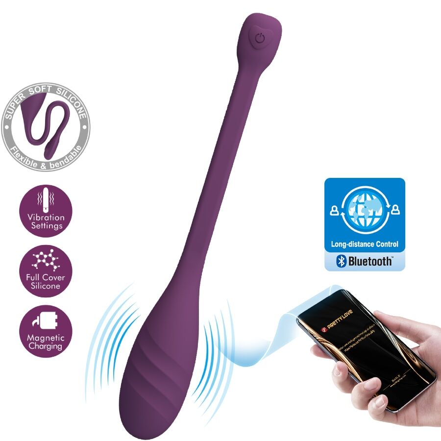 PRETTY LOVE - VIBRADOR LEVIATHAN PÚRPURA CONTROLADO POR APP