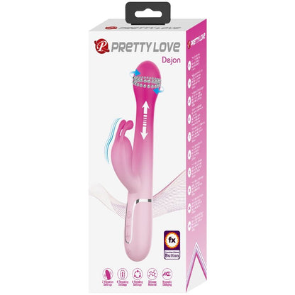 PRETTY LOVE - DEJON 3-IN-1 MULTIFUNCTIONAL RABBIT VIBRATOR PINK