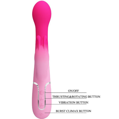 PRETTY LOVE - DEJON 3-IN-1 MULTIFUNCTIONAL RABBIT VIBRATOR PINK
