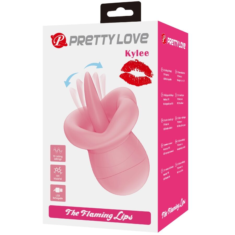 PRETTY LOVE - KYLEE TONGUE CLITORAL STIMULATOR 10 VIBRATIONS PINK NUDE