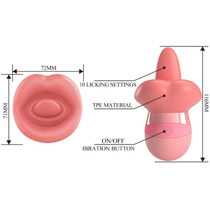 PRETTY LOVE - KYLEE TONGUE CLITORAL STIMULATOR 10 VIBRATIONS PINK NUDE