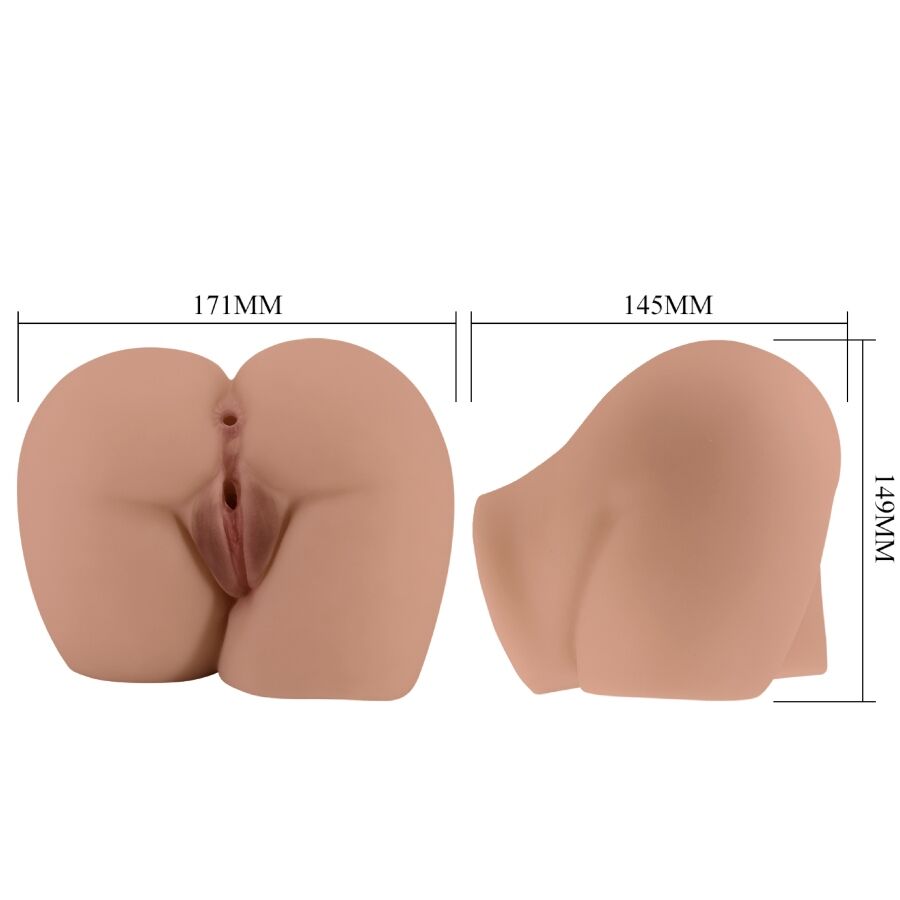 CRAZY BULL - VIBRADOR DE CULO BERNACE CON VAGINA Y ANO REALISTAS CONTROL REMOTO CARNE