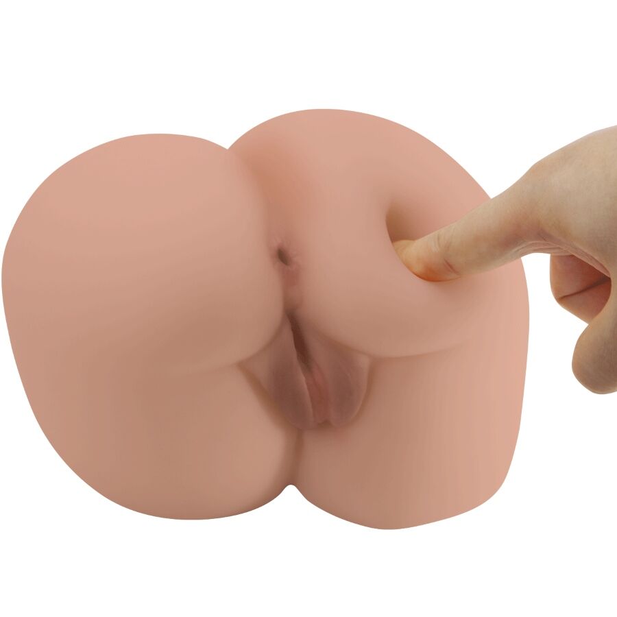 CRAZY BULL - VIBRADOR DE CULO BERNACE CON VAGINA Y ANO REALISTAS CONTROL REMOTO CARNE