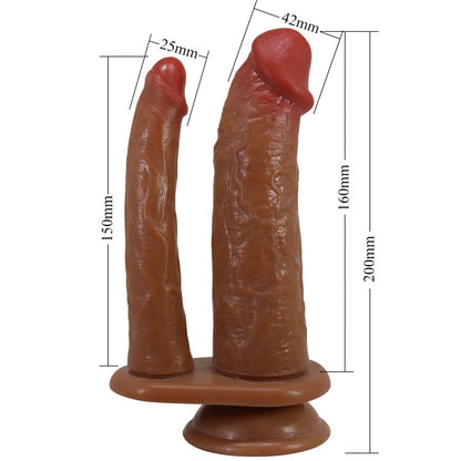 PRETTY LOVE - GORAN REALISTIC NATURAL DOUBLE DILDO MULATTO