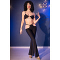 Chilirose - Cr 4851 Conjunto De Top Y Legging Negro Con Accesorios Dorados S