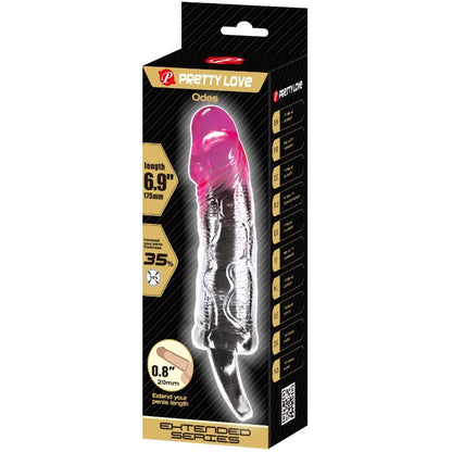 PRETTY LOVE - FUNDA REALISTA PARA ALARGAR EL PENE ROSA ODES DE 2 CM