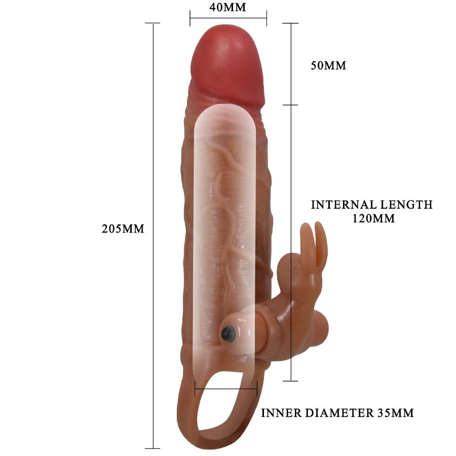 PRETTY LOVE - FUNDA PARA PENE OSMAR + ESTIMULADOR VIBRADOR DE CLÍTORIS