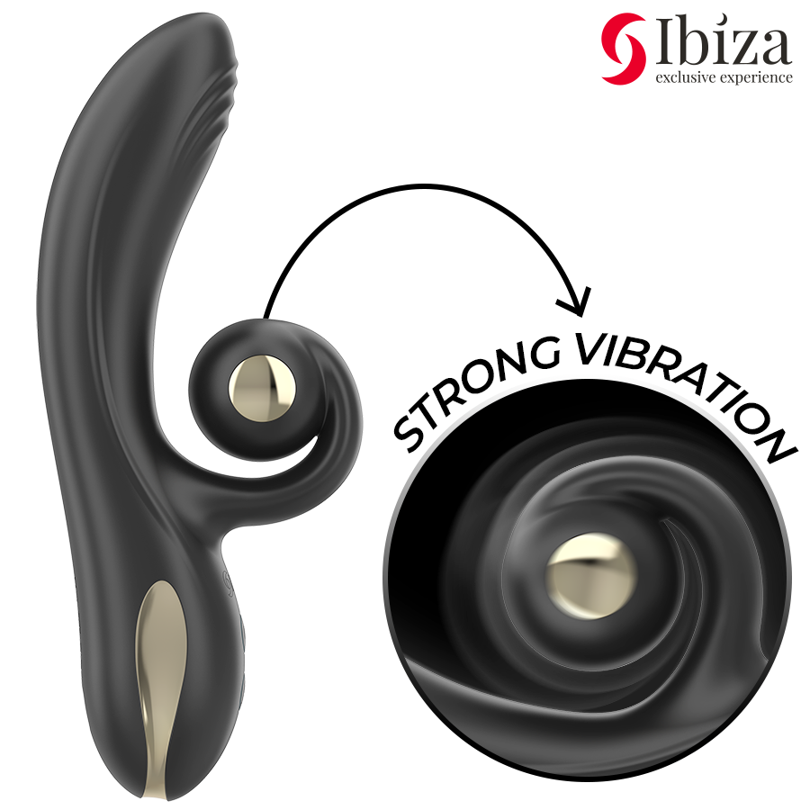 IBIZA - VIBRADOR TWISTER COM ESTIMULADOR DE CURVA E VIBRO-ROTAÇÃO