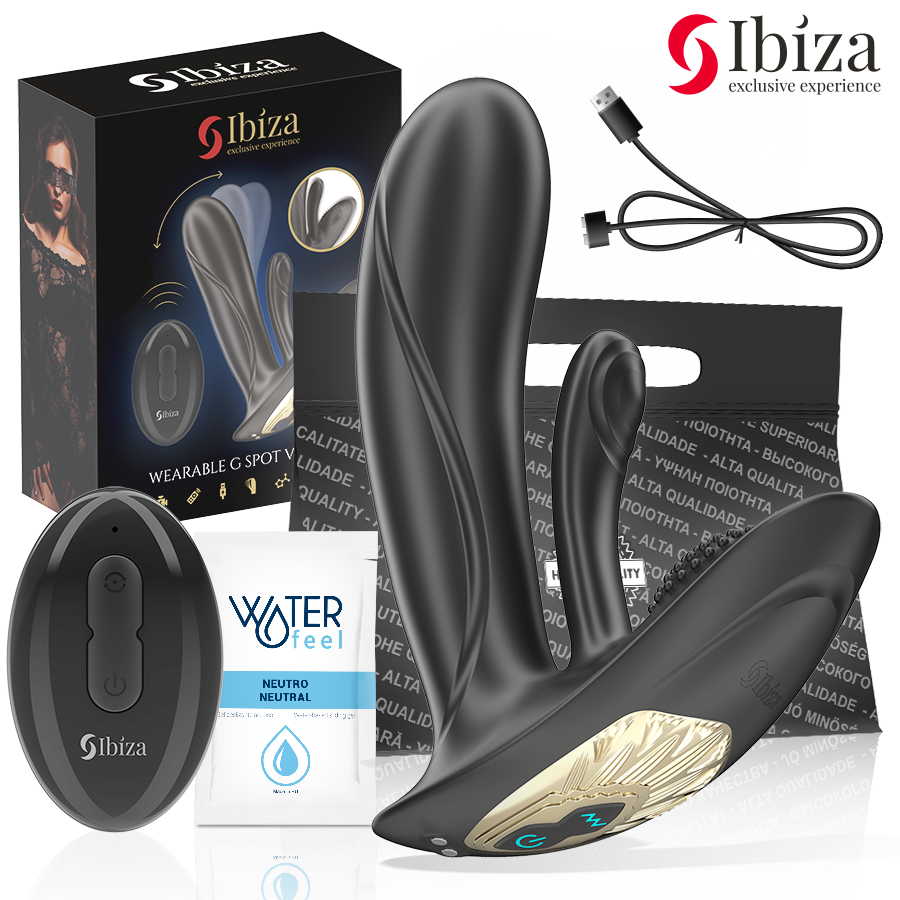 IBIZA - VIBRADOR VESTÍVEL COM ESTIMULAÇÃO DO PONTO G E CLITÓRIS COM CONTROLE REMOTO