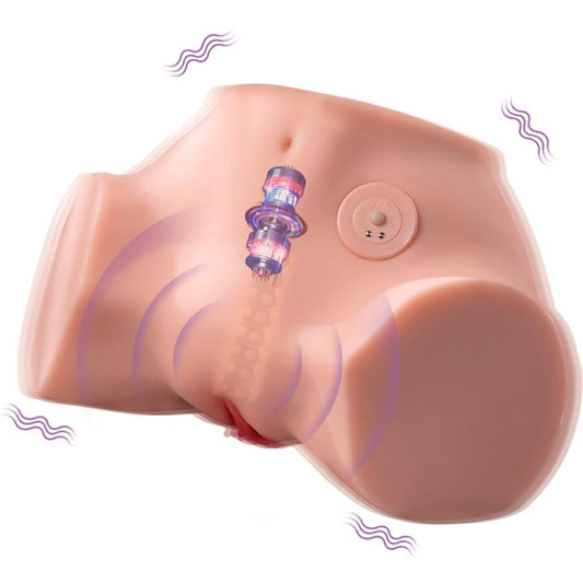 XISE - FENNIE SHAKING MASTURBADOR REALISTA COM VIBRAÇÃO PARA VAGINA E ÂNUS EM MÚLTIPLAS POSIÇÕES