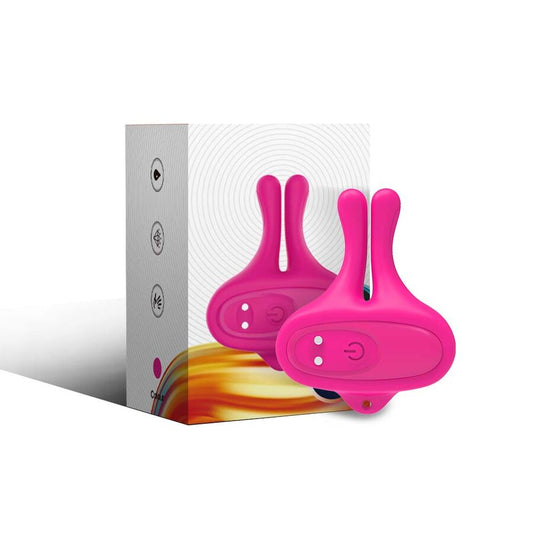 ARMONY - GRAMPOS MAGNÉTICOS DE MAMILOS COM VIBRAÇÃO EM FORMA DE COELHO ROSA