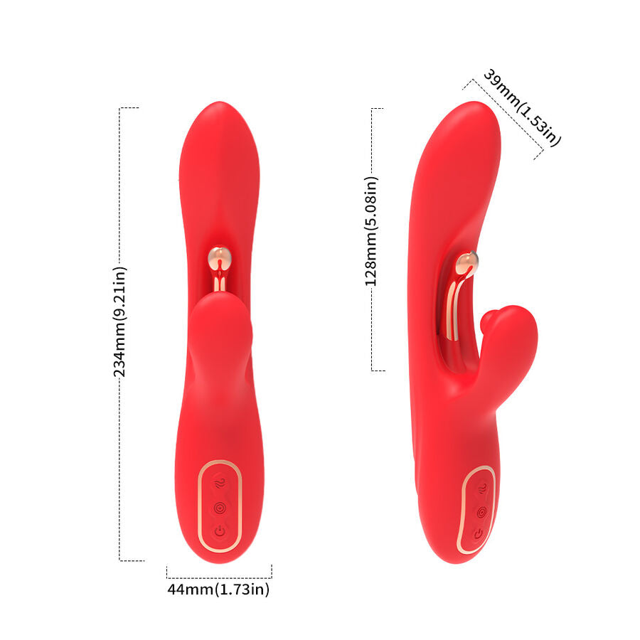 ARMONY - VIBRADOR ESTIMULADOR DE PONTO G E CLITÓRIS COM LÍNGUA OSCILANTE VERMELHO