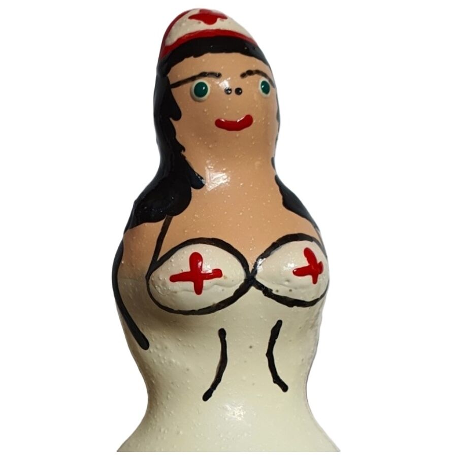 CONDOMERIE - PRESERVATIVOS NOVIDADES PINTADOS À MÃO ENFERMEIRA PRETO