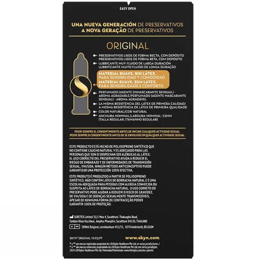 SKYN - PRESERVATIVO ORIGINAL NATURAL SENSATION 10 UNIDADES