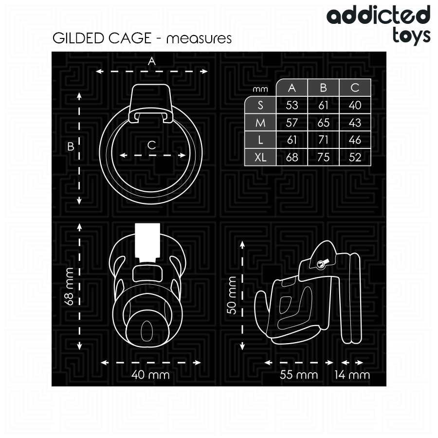 ADDICTED TOYS LOCKED - GAIOLA GILDEN GAIOLA PARA PÊNIS 8,5 CM