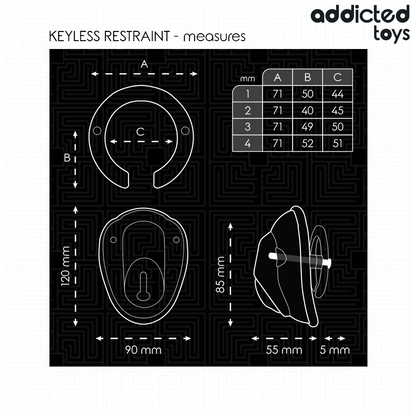 ADDICTED TOYS LOCKED - GAIOLA DE CONTENÇÃO SEM CHAVE PARA PÊNIS 11,5 CM