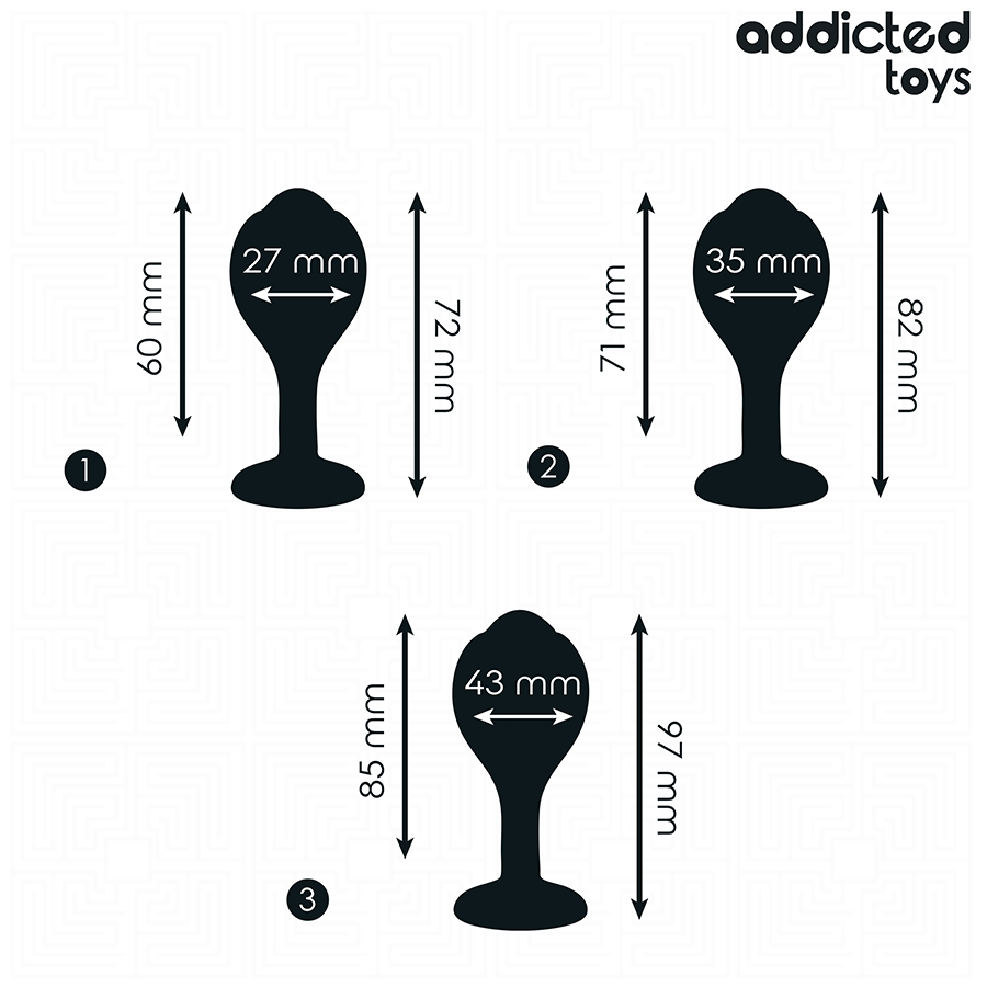 ADDICTED TOYS - CONJUNTO DE 3 PLUG ANAL COM JOIA