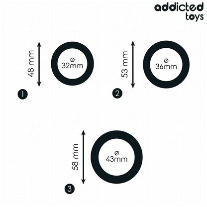 ADDICTED TOYS - CONJUNTO DE ANÉIS DE SILICONE MODELO 1